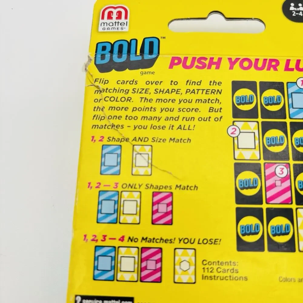 Bold card game ~ Mattel Games - Complete-NEW. Cards Sealed.